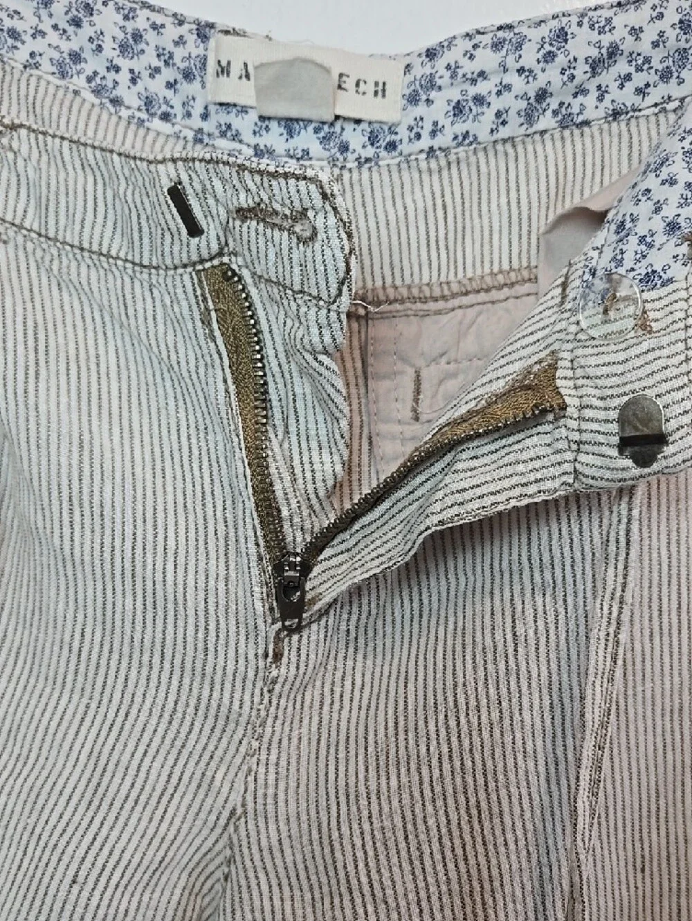 100% Linen Antropologie, Marrakech Cropped Paden Linen Trousers Pants Size 28 - Picture 6 of 12